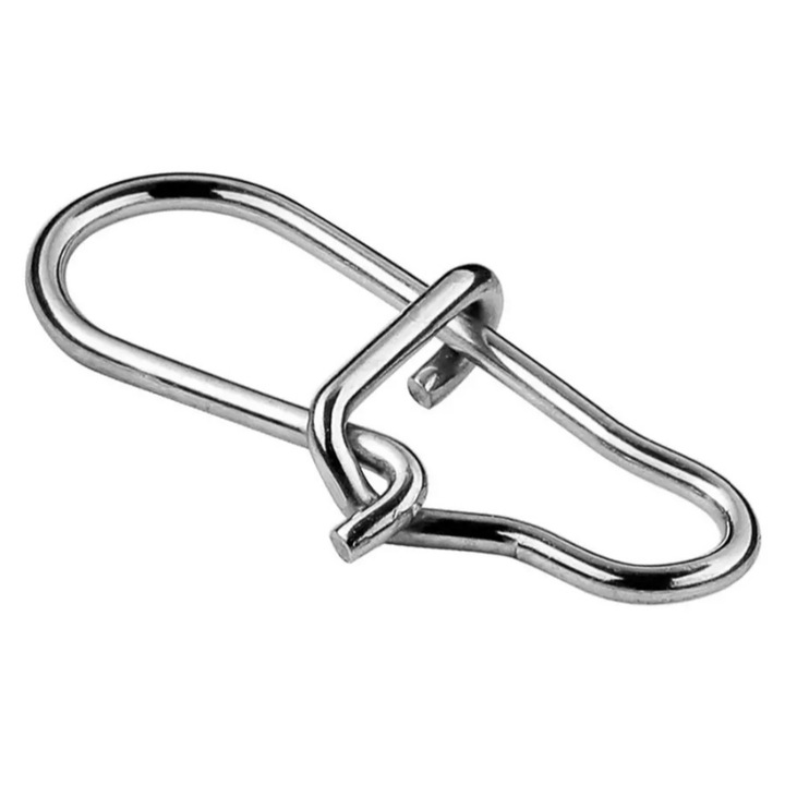 Set 50 agrafe pentru pescuit, PowerTech, FISH-0010, Otel inoxidabil, 29 x 7 mm, Argintiu