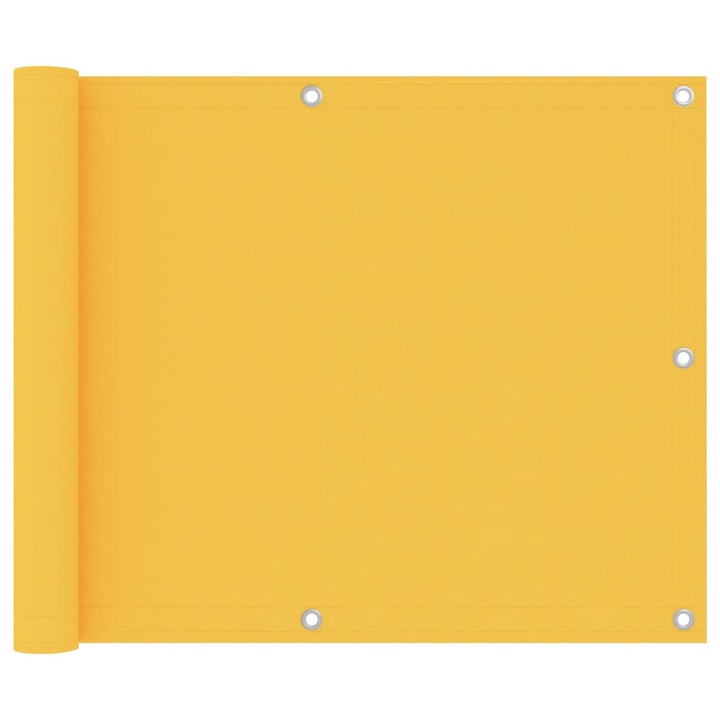 Paravan de balcon vidaXL, galben, 75 x 600 cm, tesatura oxford, 1.02 kg