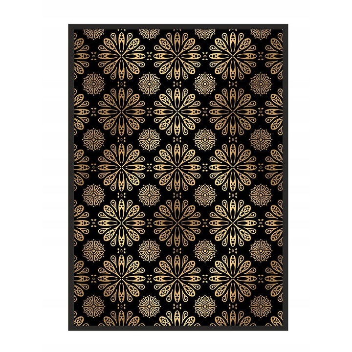 Poster decorativ cu rama PoStar, 33 x 43 cm, MDF, Negru, Auriu