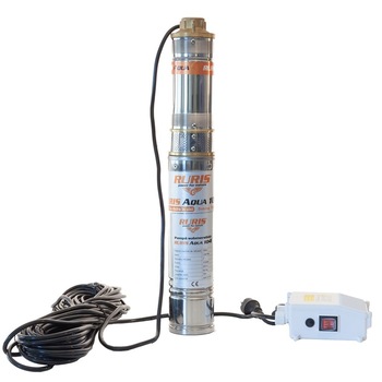Pompa submersibila apa curata de adancime Ruris Aqua 104,corp inox, 1100 W, 1.8m³/h debit apa, 100 m inaltime refulare, 15 m adancime absorbtie, 35°C temperatura maxima Pompa submersibila apa curata de adancime Ruris Aqua 104,corp inox, 1100 W, 1.8m³/h debit apa, 100 m inaltime refulare, 15 m adancime absorbtie, 35°C temperatura maxima