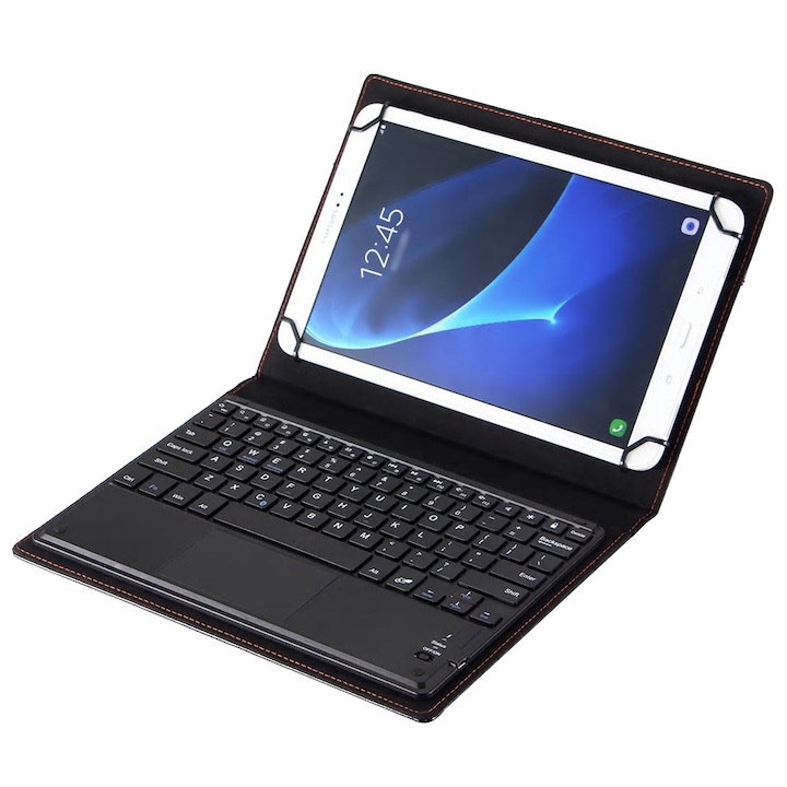 Krasscom, Univerzális tablet tok, bluetooth billentyűzettel, 7 - 8 col-os tablethez, Android/Windows, Fekete
