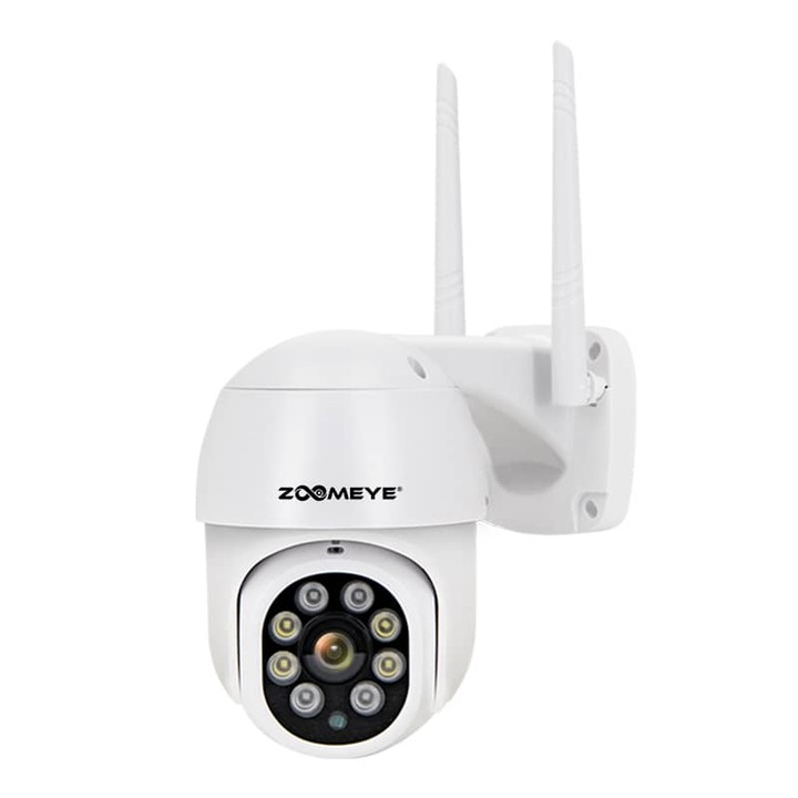 Камера за наблюдение Smart ZoomEye, Външно/Вътрешно аудио-видео, Night Vision Color, Двупосочна комуникация, CMOS сензор за автоматично проследяване и откриване на хора, IP66 водоустойчивост