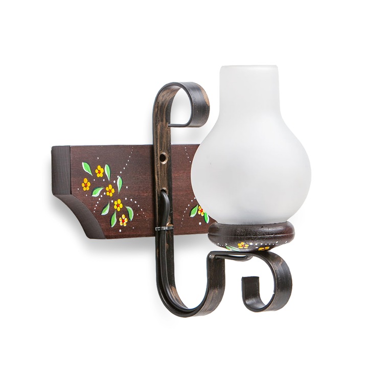 Aplica QUEEN 1xE14 finisaj wenge cu model pictat manual