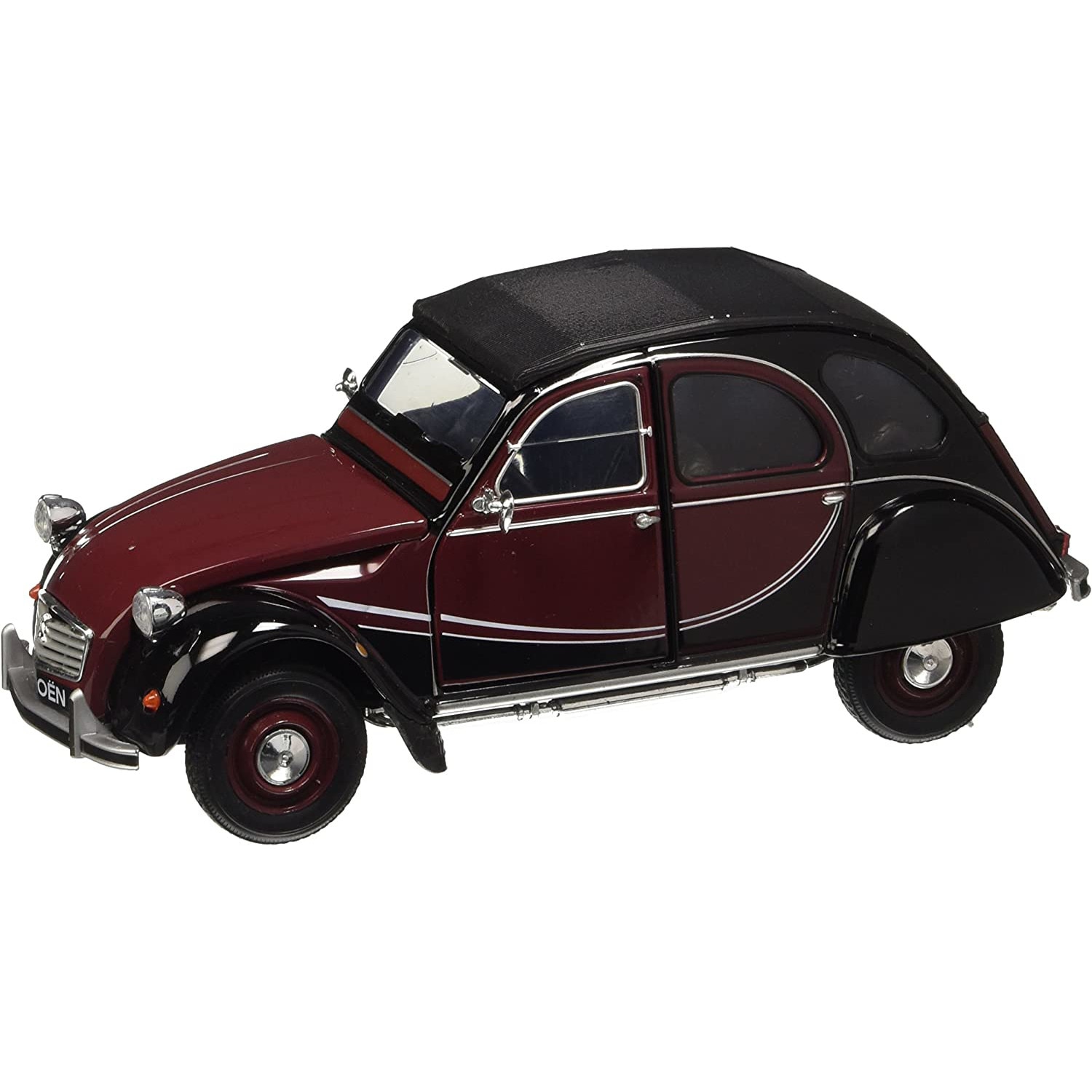 Citroën 2CV6 Charleston 1982 – Miniature Welly 1/24 Jaune Et Noire, Neuve Sous Boîte