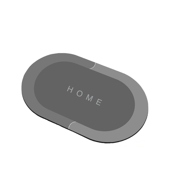 Nedvszívó fürdőszőnyeg, 45x70 cm, textil és gumi anyagból, szürke