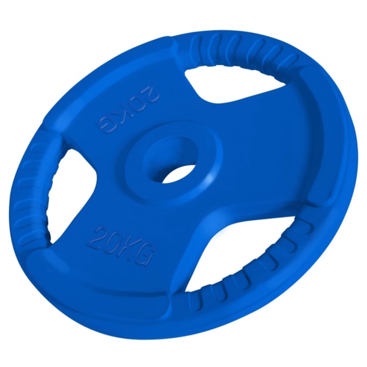 Disc din fier cauciucat, Gorilla Sports, olimpic, cu grip, 20 Kg, 50/51mm