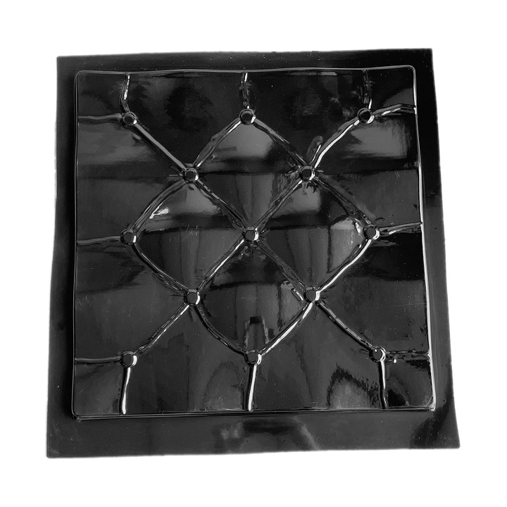 Matrita panou decorativ 3D, model Tapiterie, plastic ABS, negru, 50x50cm