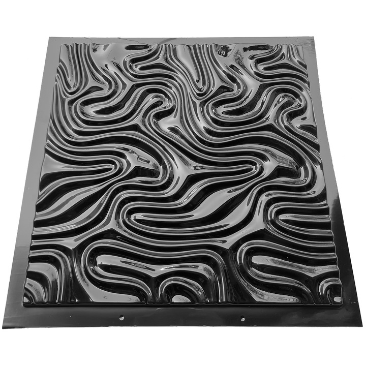 Matrita panou decorativ 3D, model Arta, plastic ABS, negru, 50x50cm