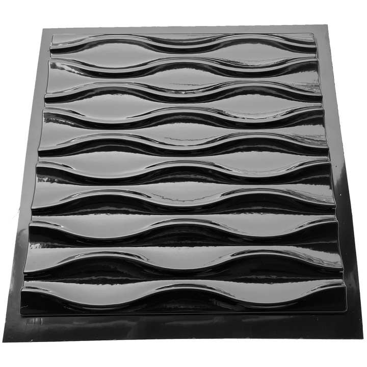 Matrita panou decorativ 3D, model Iluminati, plastic ABS, negru, 50x50cm