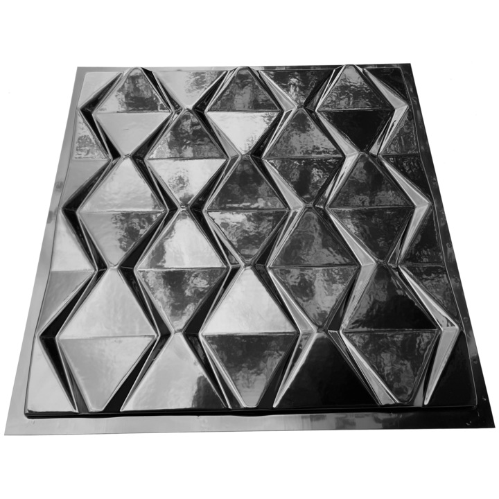 Matrita panou decorativ 3D, model Oli, plastic ABS, negru, 50x50cm