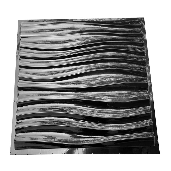 Matrita panou decorativ 3D, model Carul, plastic ABS, negru, 50x50cm