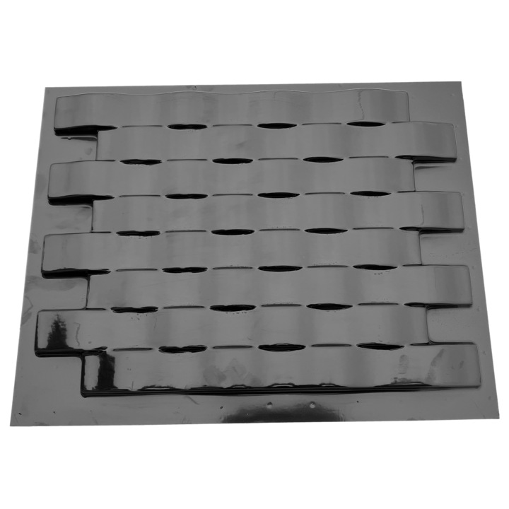 Matrita panou decorativ 3D, model Moni, plastic ABS, negru, 50x50cm