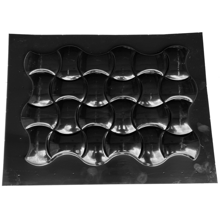 Matrita panou decorativ 3D, model Toni, plastic ABS, negru, 50x50cm