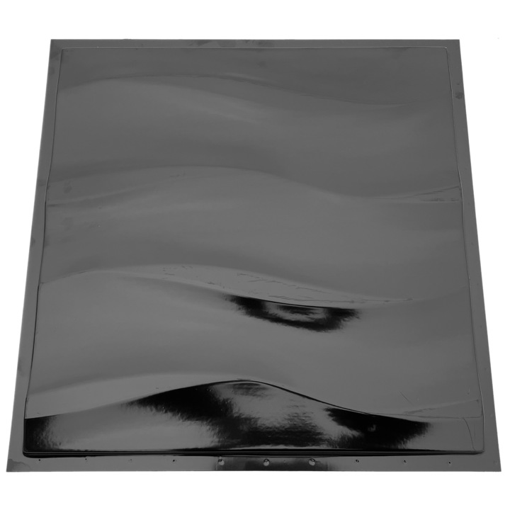 Matrita panou decorativ 3D, model Volu, plastic ABS, negru, 50x50cm