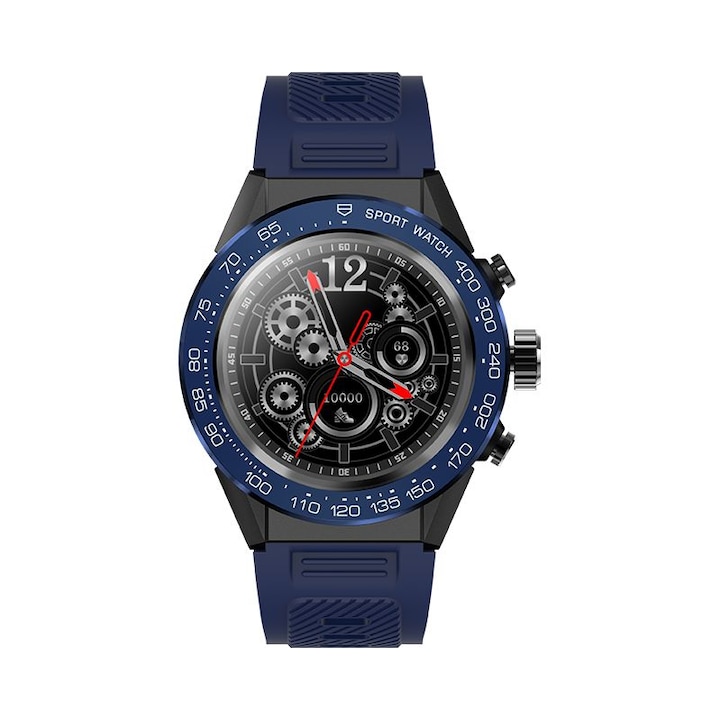 Ceas Smartwatch MoreFIT™ RQ25, Notificari Apeluri/Sms/Social Media, Monitorizare Activitati Fizice/Somn, Monitorizare Ritm Cardiac si Tensiune Arteriala, Pedometru, Negru