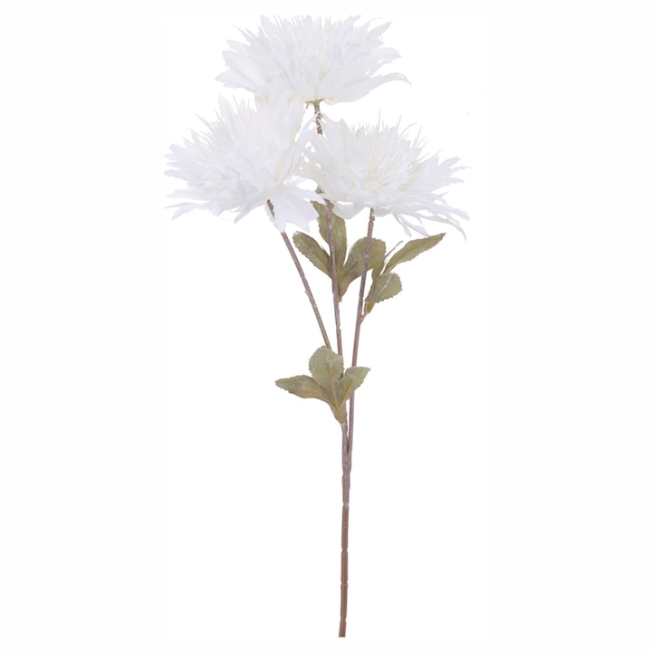 Коледна украса конец бели цветя 65 см