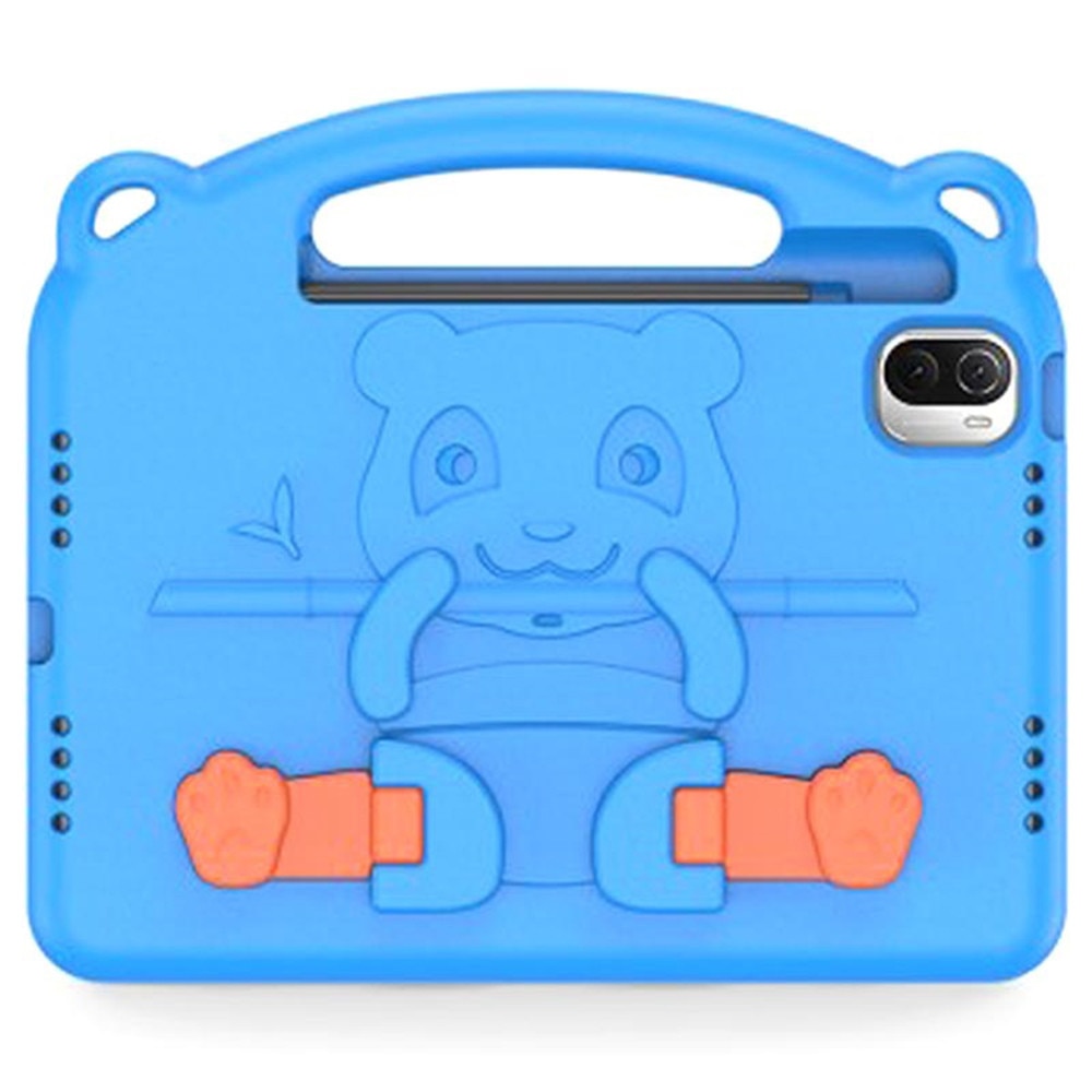 Husa de tableta pentru copii compatibila cu Xiaomi Pad 5 / 5 Pro, AntiShock, Functie Stand, Optim Protection, Happy Design, Silicon Spuma, Albastru
