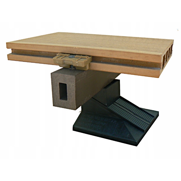 Picior reglabil pentru terasa reglabil, Harpun, Pentru grinzi de 30-65 mm, Negru