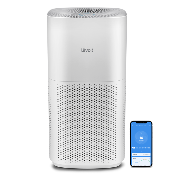 Пречиствател за въздух Levoit Core 600S, 147㎡, CADR 697 м3/ч, True HEPA филтър, Смарт, Автоматичен режим