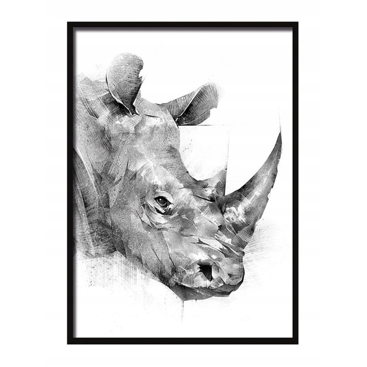 Poster decorativ cu rama, PoStar, MDF, 73x53 cm, Gri