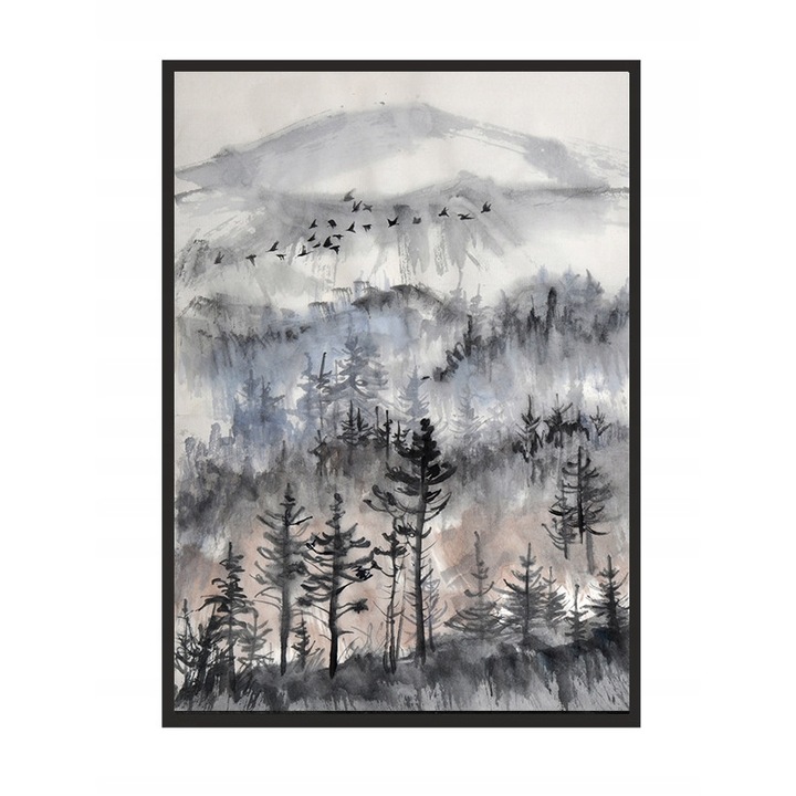 Poster decorativ cu rama, PoStar, MDF, 33x43 cm, Multicolor