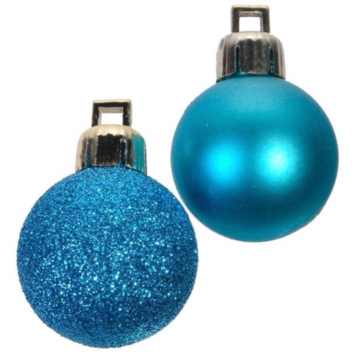 Set 20 globulete pentru bradul de Craciun, turcoaz, 3 cm