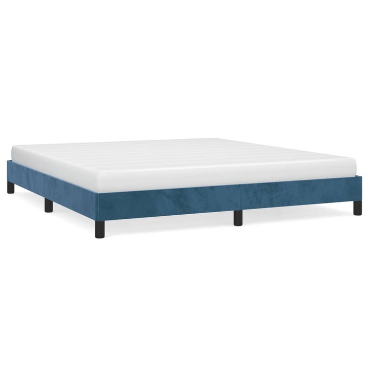 Cadru de pat fara saltea vidaXL, albastru inchis, 180x200 cm, catifea 25 kg 346992