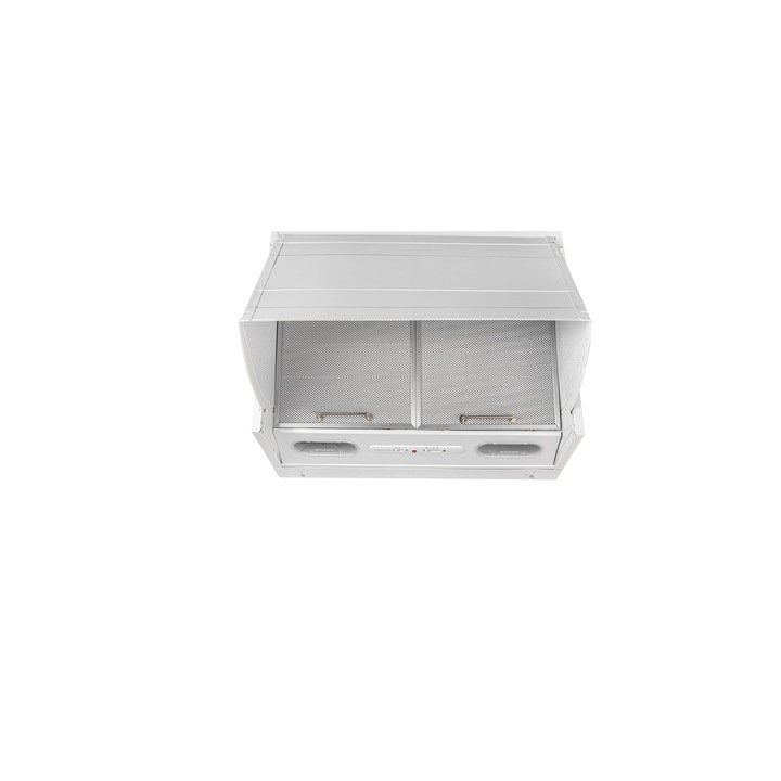 Hota incorporabila, din otel inoxidabil, iluminat Led, buton de control, 2 trepte de viteza, 200 mc/h, 80 W, 60 cm, negru