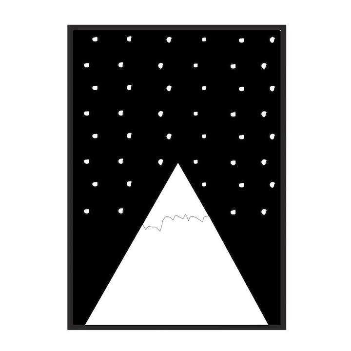 Poster decorativ cu rama PoStar, 33 x 43 cm, MDF, Alb, Negru