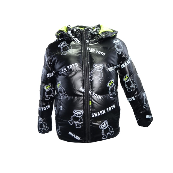 Geaca cu gluga pentru baieti Happy House HB-8829N-110-116, Negru 86411