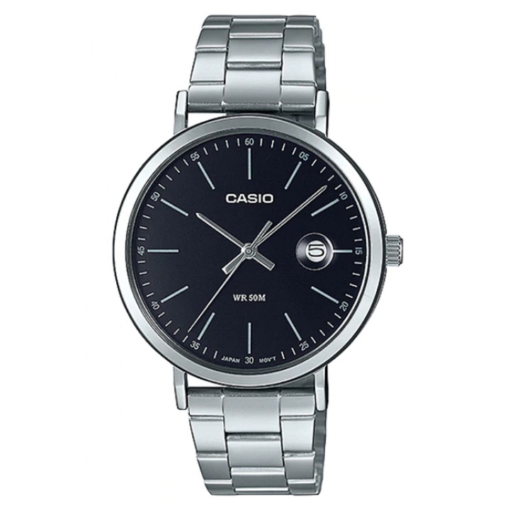 Ceas Barbati, Casio, Collection MTP-E MTP-E175D, Negru, Argintiu