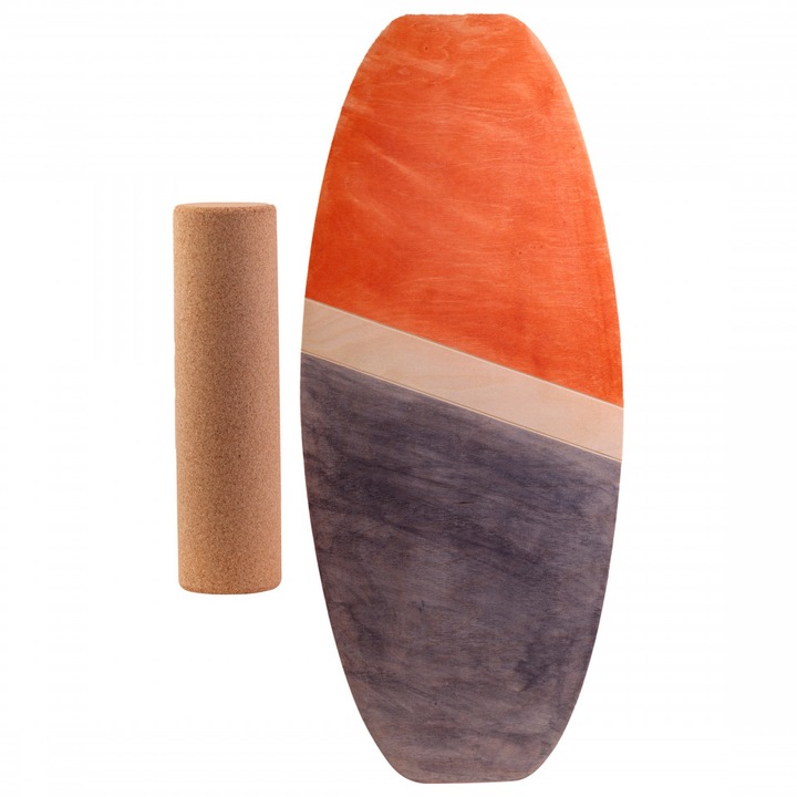 Balance board PORTO CMK, set cu rola din pluta, 77x33cm