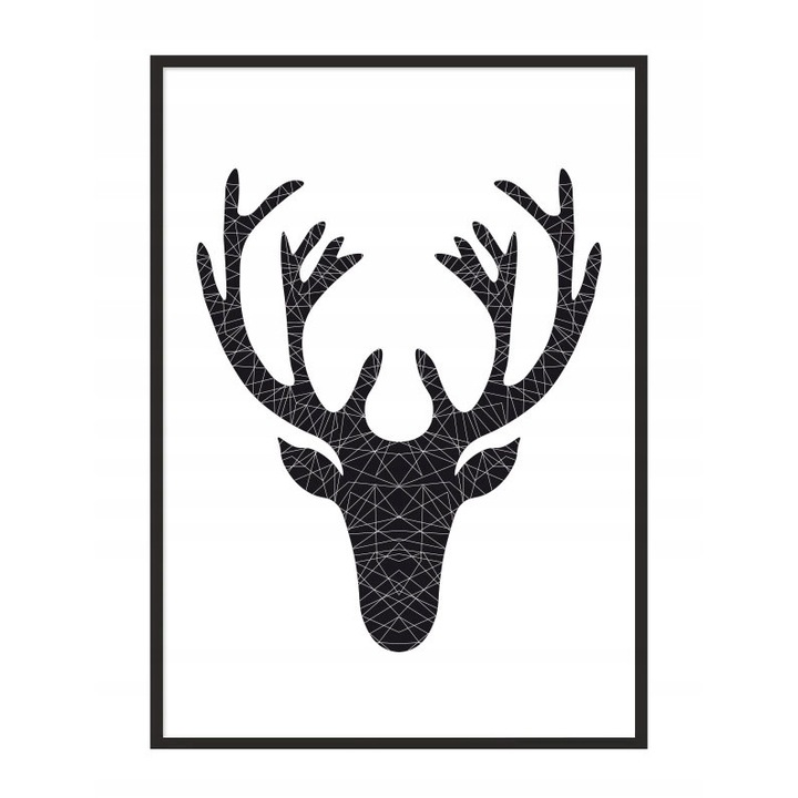 Poster decorativ cu rama PoStar, 33 x 43 cm, MDF, Alb, Negru