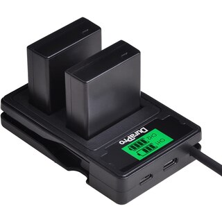 DSTE 2 Batterie DMW-BLG10 + Caricatore USB Doppio Con Display LCD - Compatibile Con Panasonic DC-LX100 II, DMC-GF6, GX80, GX85 E Leica BP-DC15