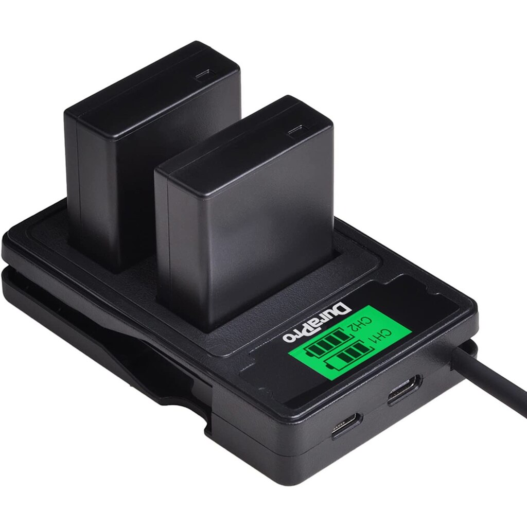 DSTE 2 Batterie DMW-BLG10 + Caricatore USB Doppio Con Display LCD - Compatibile Con Panasonic DC-LX100 II, DMC-GF6, GX80, GX85 E Leica BP-DC15