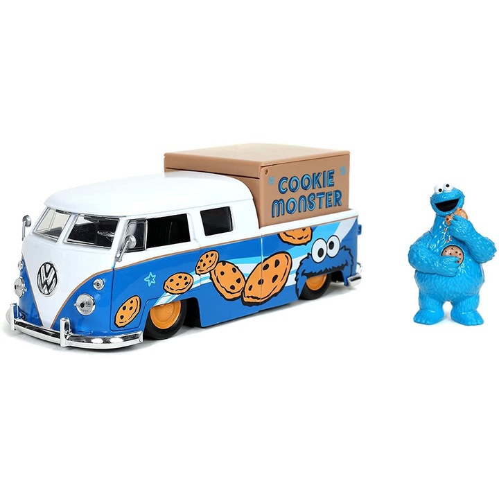 Macheta Volkswagen Bus Pickup 1963 & Cookie Monster - 1/24 Jada