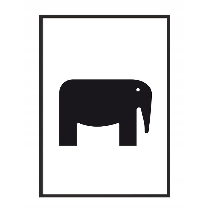 Poster decorativ cu rama PoStar, 33 x 43 cm, MDF, Alb, Negru