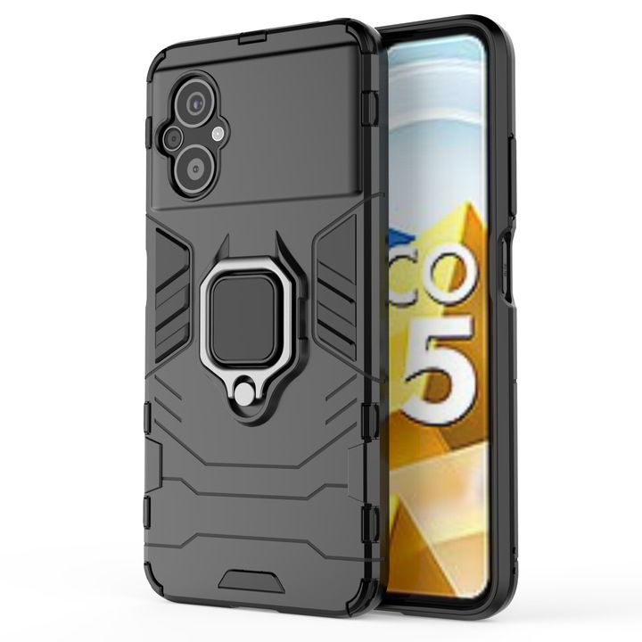 Защитен кейс за Xiaomi Mi Poco M5 armor rugged Tripod Ring, черно