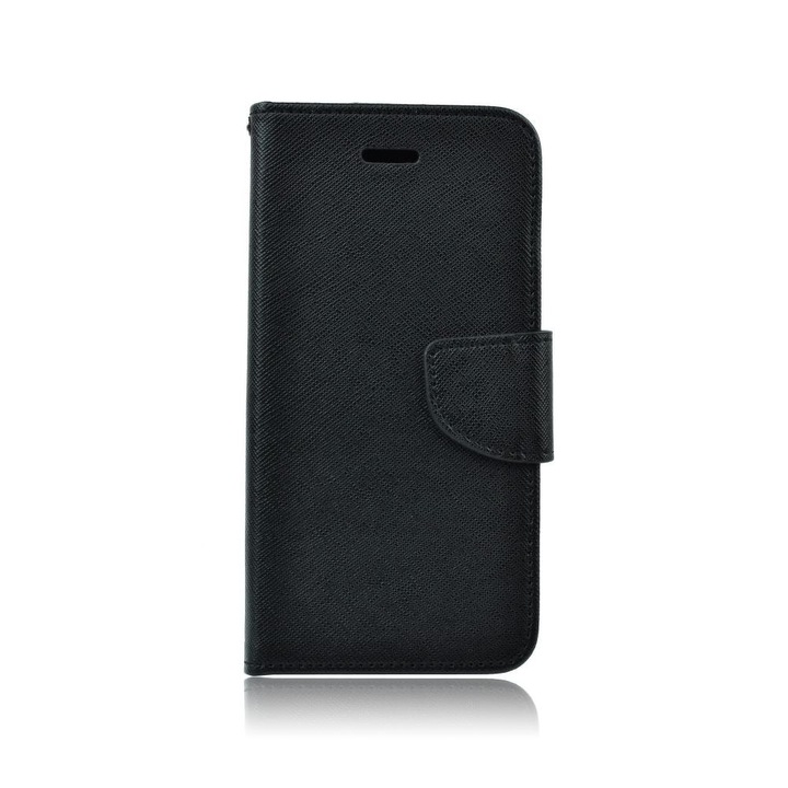 Страничен флип калъф със силиконова рамка Fancy Book за ASUS ZenFone 2 (5,5), Черен