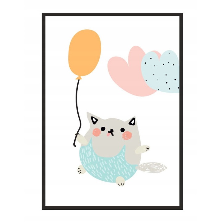 Poster decorativ cu rama PoStar, 33 x 43 cm, MDF, Multicolor