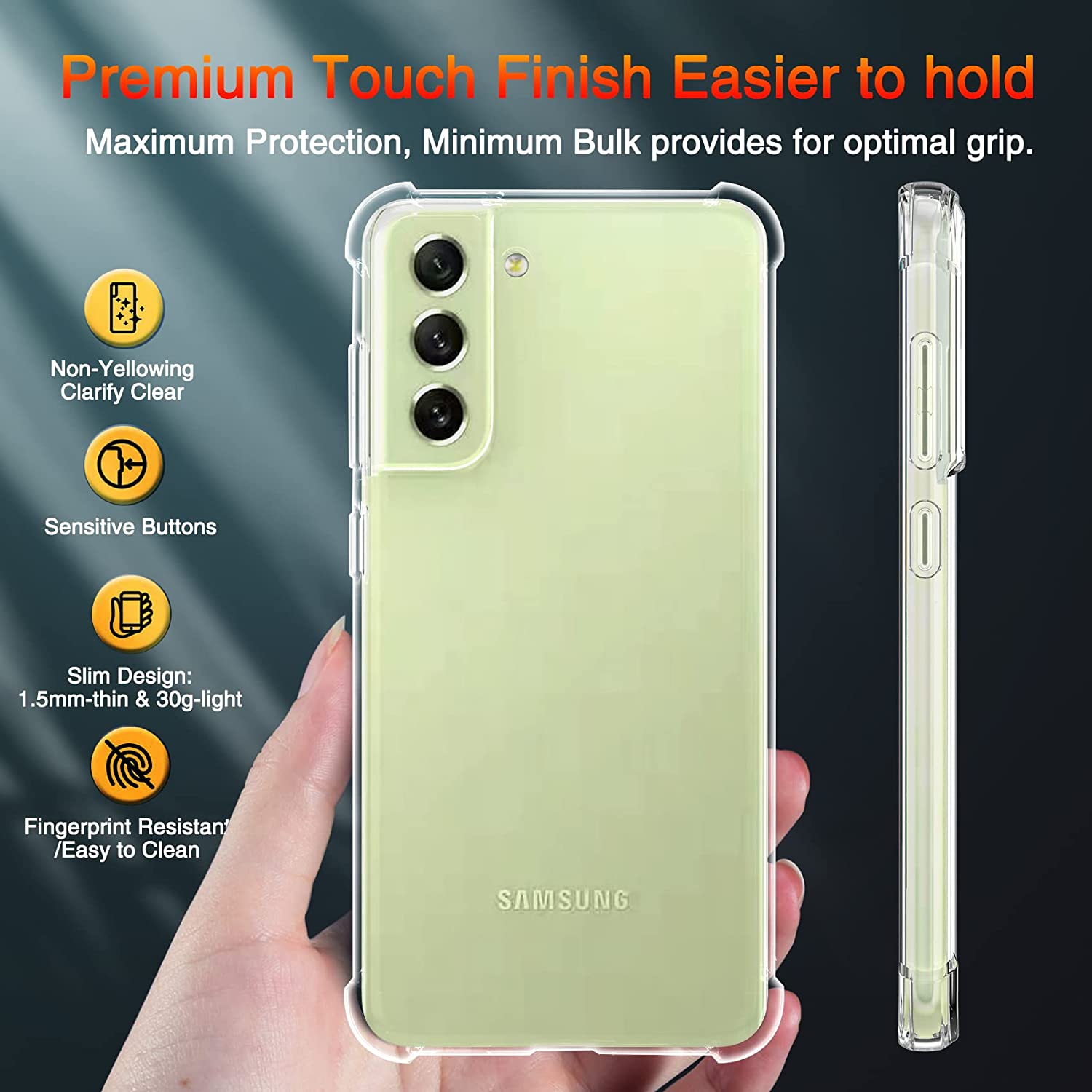 Husa silicon transparenta compatibila cu Samsung Galaxy S21 FE, Patru colturi rezistent la socuri, clar