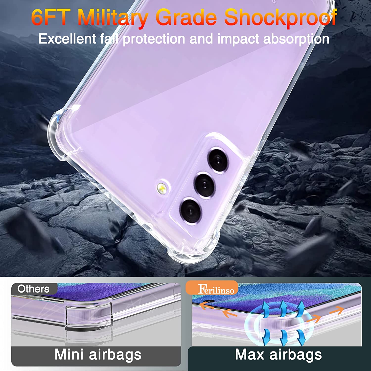 Husa silicon transparenta compatibila cu Samsung Galaxy S21 FE, Patru colturi rezistent la socuri, clar
