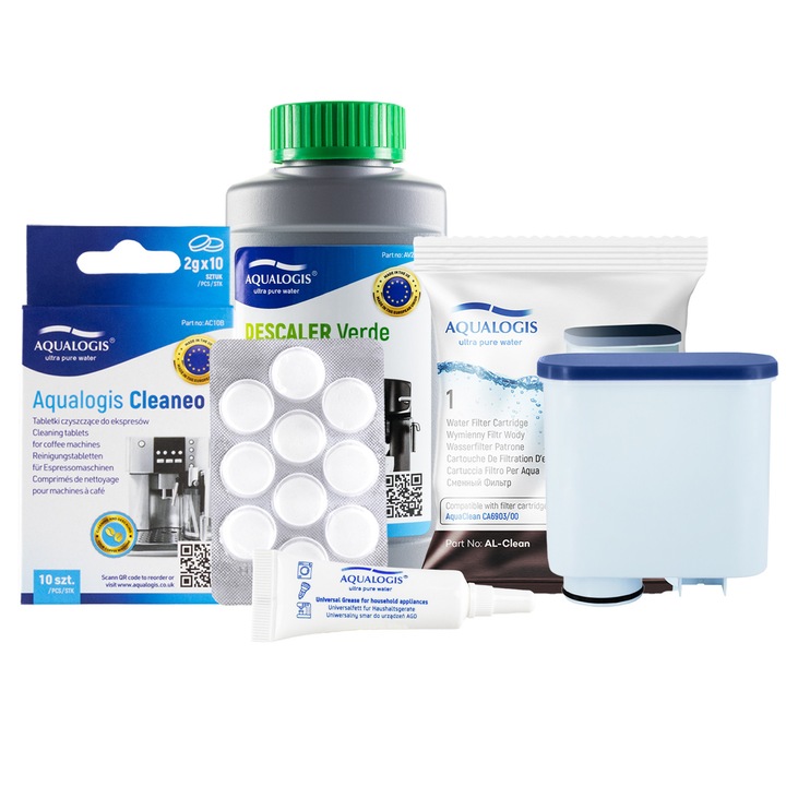 Set pentru aparate de cafea, Aqualogis, 250 m, Alb