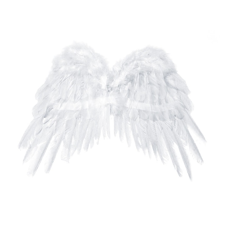 Комплект ангелски крила, Бял, 53x37 см