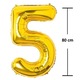 Balon aniversare folie Ropet, Auriu, cifra 5, 80 cm