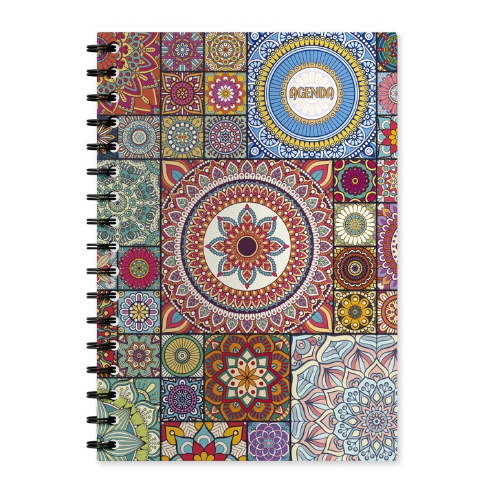 Agenda A5 nedatata, coperta carton model Mandala M8