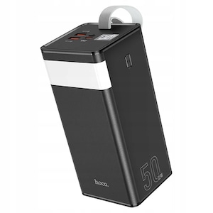 Baterie externa Hoco, 50000mAh, 22.5W, PD, USB/USB-C, Quick Charge, Lanterna, Negru