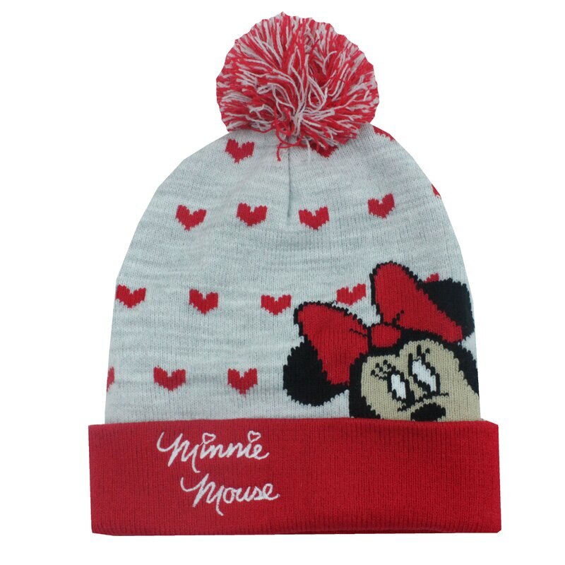 Caciula Iarna Acril Minnie Mouse Cu Inimioare Gri 52 Cm EMAG ro