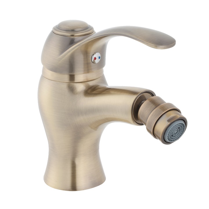 Bidé csaptelep, egykaros kerámiapatron, bronz, 13,2 cm