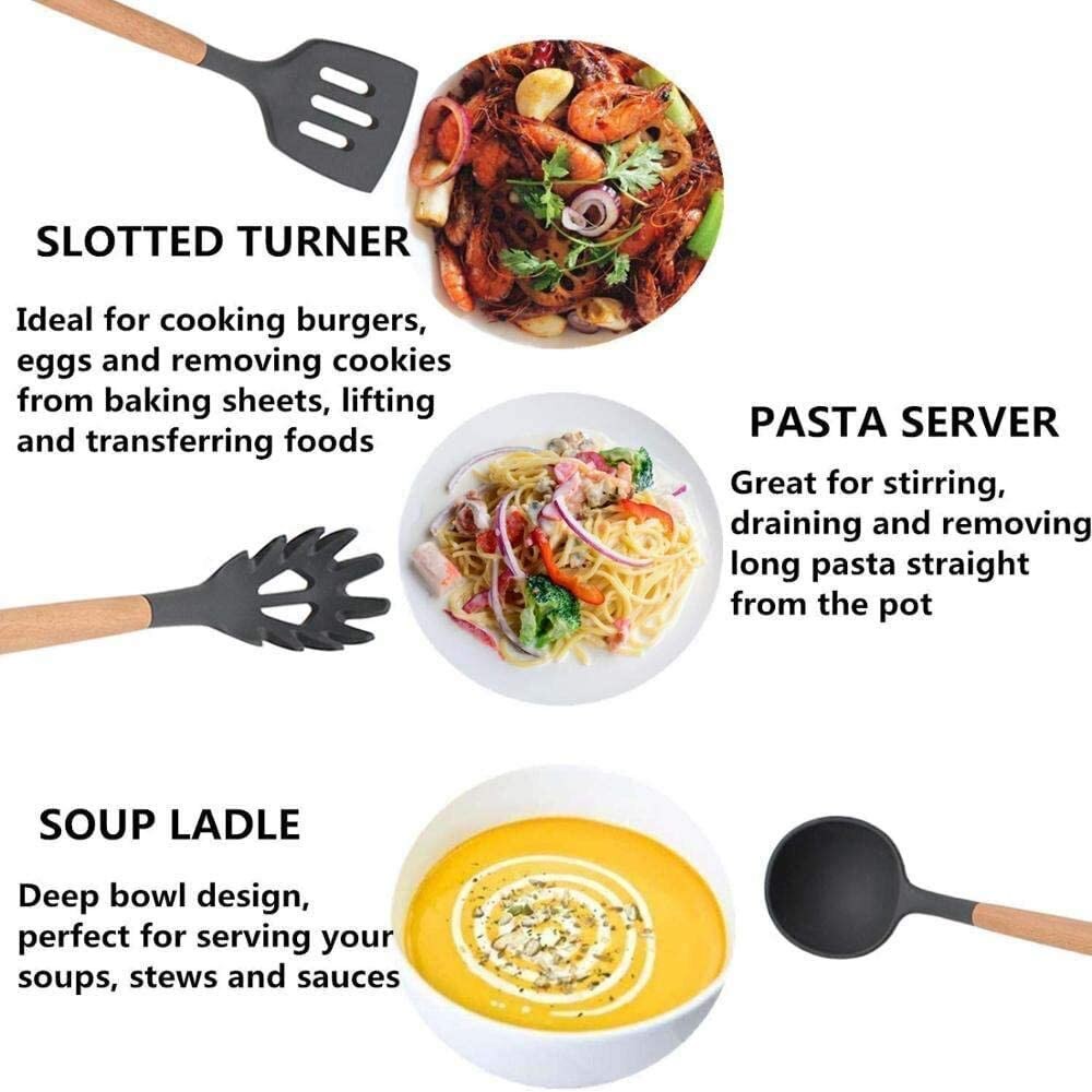Комплект силиконови кухненски прибори за готвене KOKSI 6 части, с